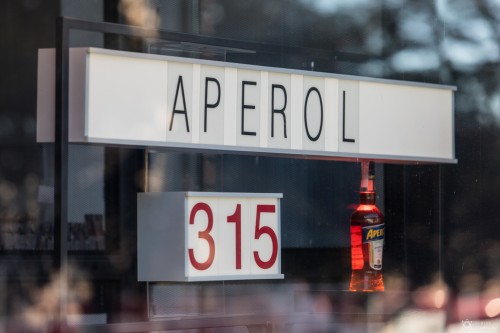 Signs for the Aperol bar