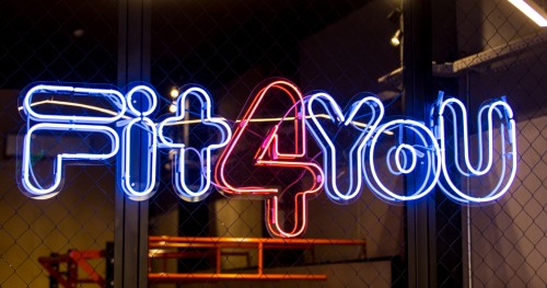 Neon logo for "Fit4You"