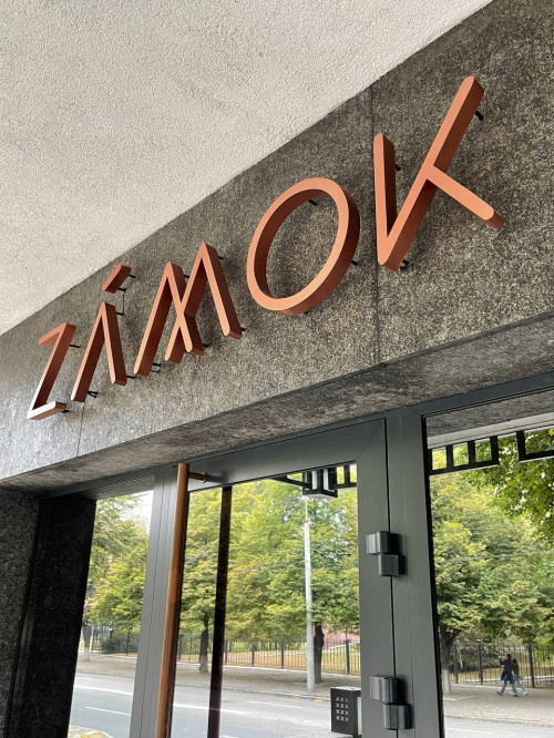 Sign for restaurant "ZAMOK"