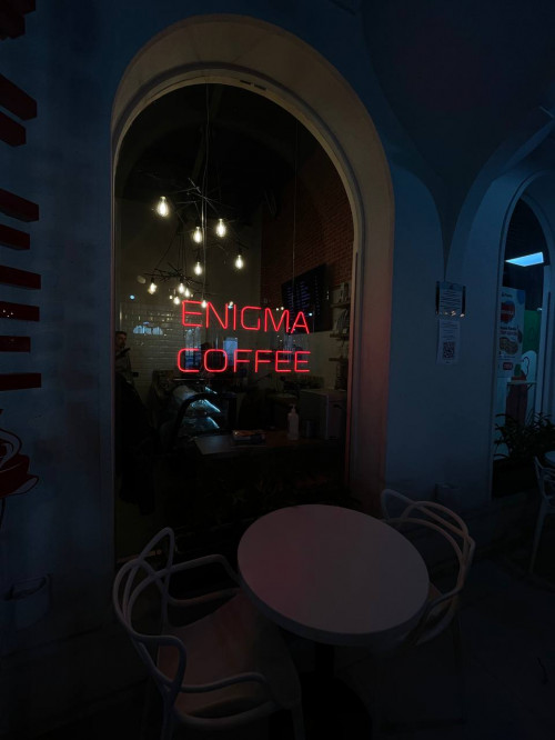 Neon interior sign for a coffee shop
